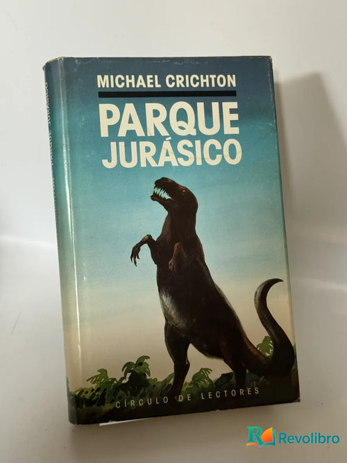 Portada de Parque Jurásico de Michael Crichton, libro de segunda mano