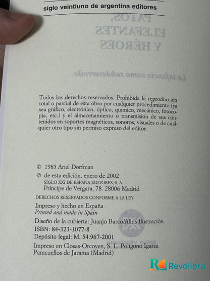 Foto 2 de Patos, Elefantes y Héroes de Ariel Dorfman, libro de segunda mano