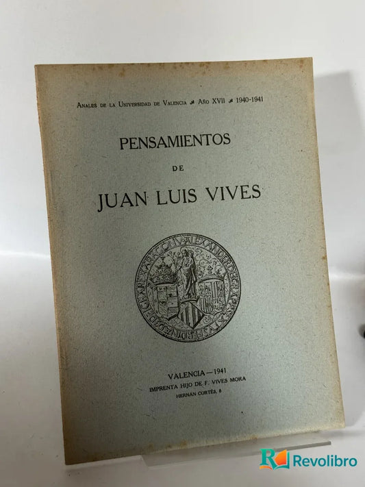 Portada de Pensamientos de Juan Luis Vives de Juan Luis Vives, libro de segunda mano