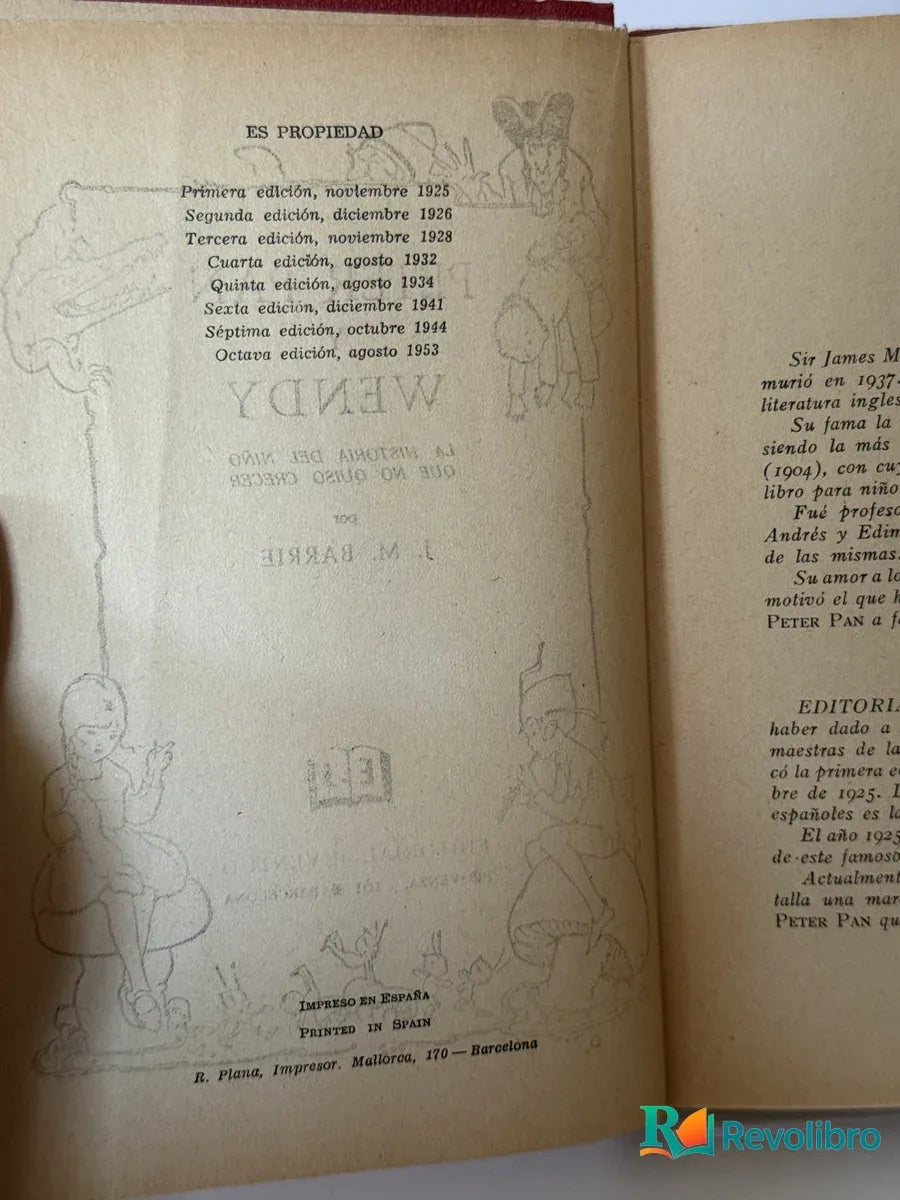 Foto 2 de Peter Pan y Wendy de J. M. Barrie, libro de segunda mano