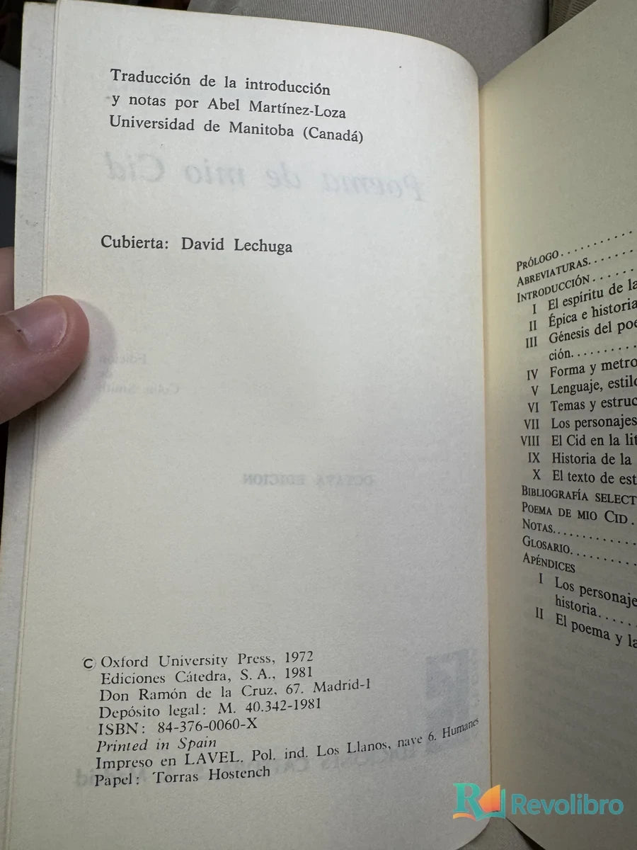 Foto 2 de Poema de Mio Cid de Anonymous, libro de segunda mano