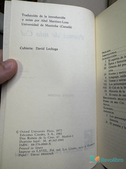 Foto 2 de Poema de Mio Cid de Anonymous, libro de segunda mano