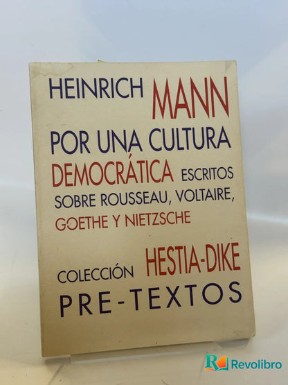 Portada de Por una cultura democrática de Heinrich Mann, libro de segunda mano