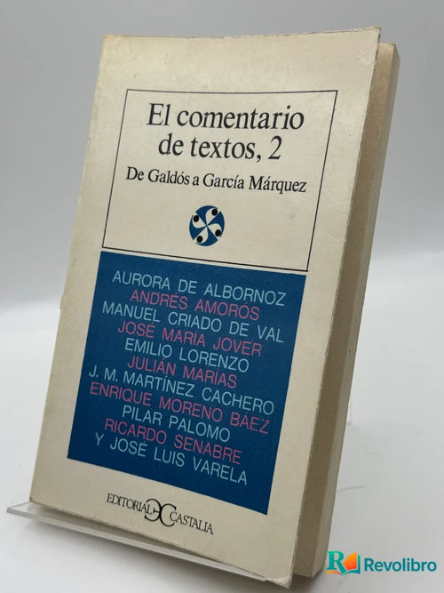 Portada de El comentario de textos, 2 de Aurora de Albornoz, libro de segunda mano