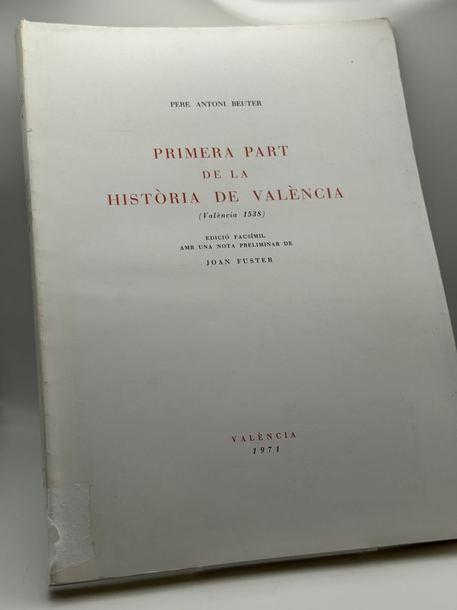 Primera part de la Història de València - Portada