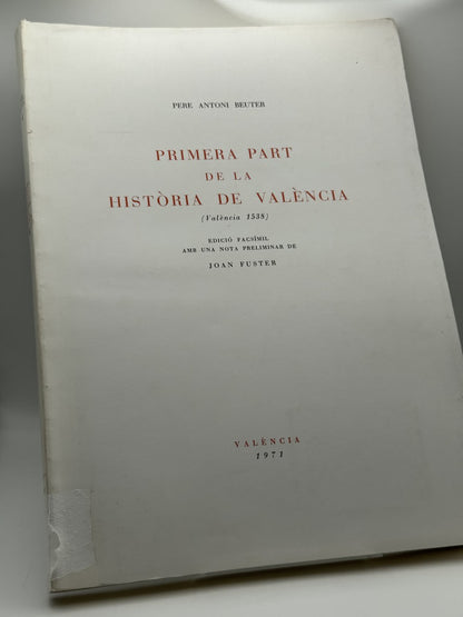 Primera part de la Història de València - Portada