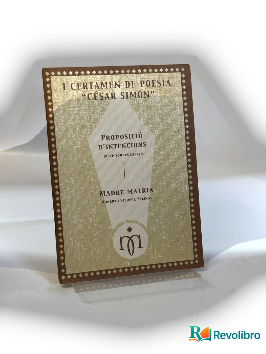 Portada de Proposició d’intencions de Josep Torres Espejo, libro de segunda mano