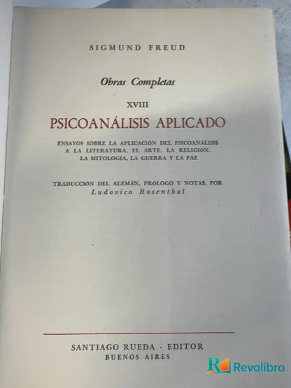 Foto 3 de Psicoanálisis aplicado de Sigmund Freud, libro de segunda mano