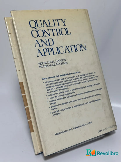 Foto 2 de Quality Control And Application de Bertrand L. Hansen Prabhakar M. Ghare, libro de segunda mano