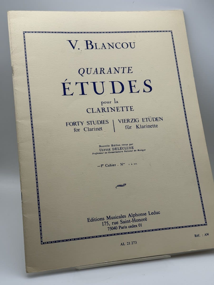 Portada de Quarente études pour la clarinette - V. Blancou de V. Blancou, libro de segunda mano