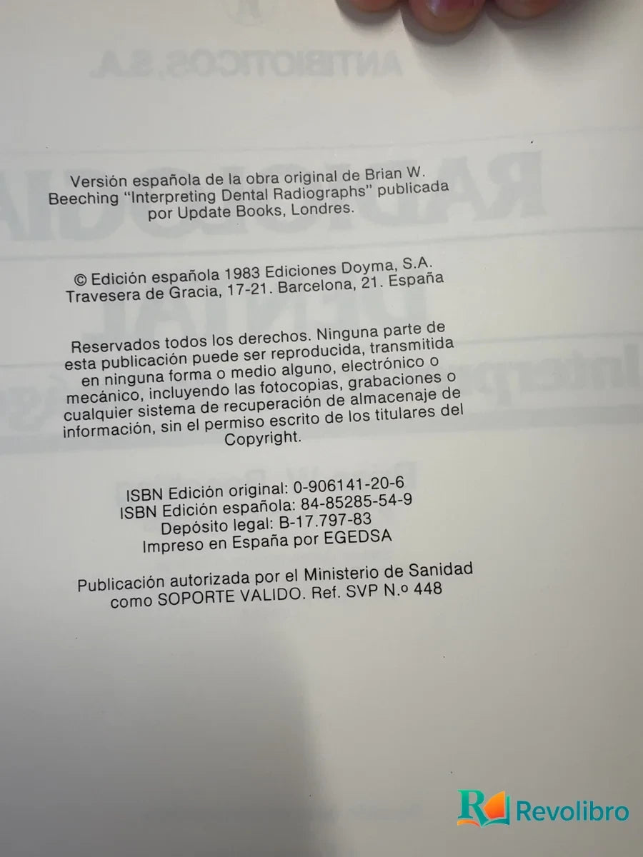 Foto 4 de Radiología dental - 1ª edición de Brian W. Beeching, libro de segunda mano