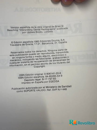 Foto 4 de Radiología dental - 1ª edición de Brian W. Beeching, libro de segunda mano