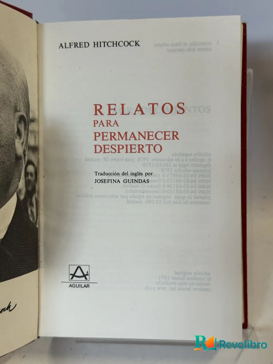 Portada de Relatos para Permanecer Despierto de Alfred Hitchcock, libro de segunda mano