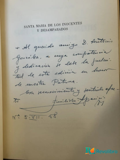Foto 5 de Santa Maria de los Inocentes y Desamparados Firmado de Emilio M.a. Aparicio Olmos, libro de segunda mano