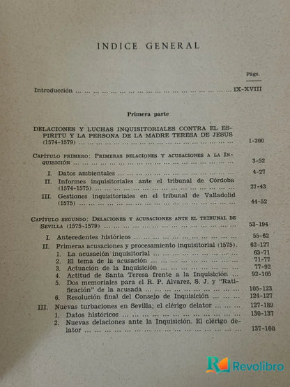 Foto 5 de Santa Teresa de Jesus y la Inquisicion Española de Enrique Llamas Martínez, libro de segunda mano