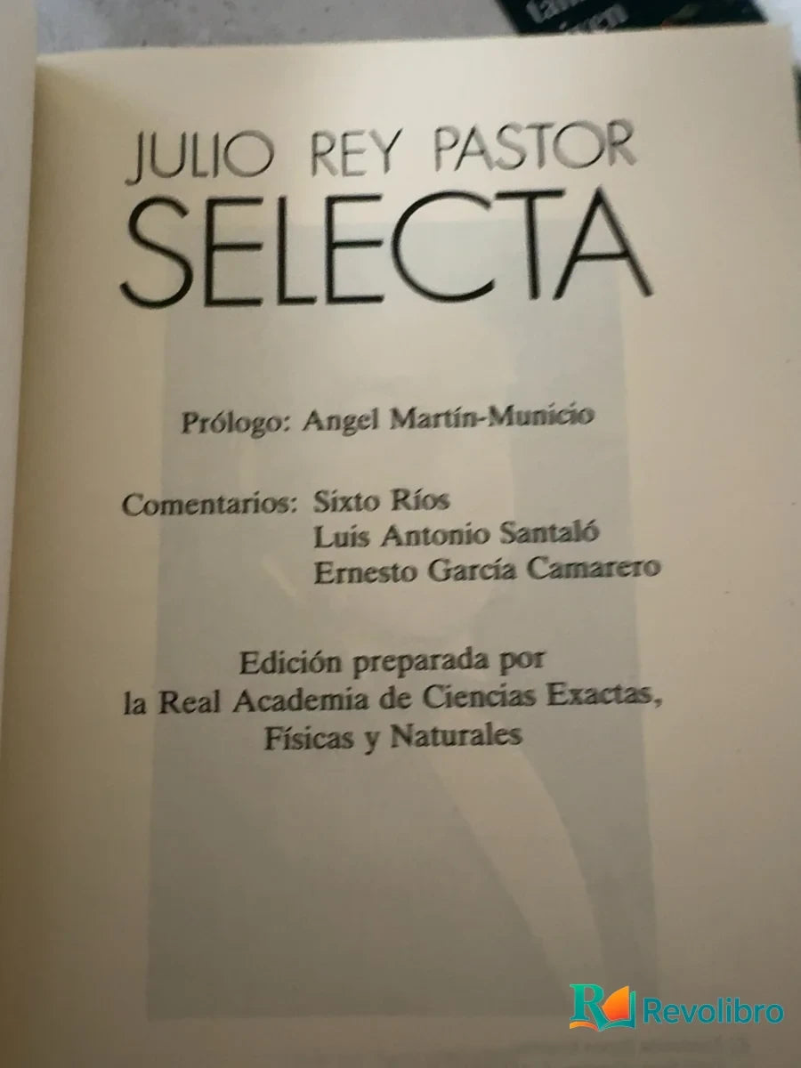 Foto 3 de Selecta de Julio Rey Pastor, libro de segunda mano