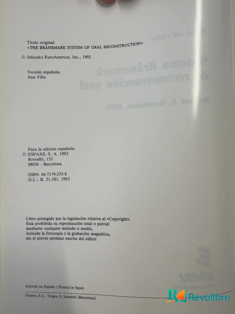 Foto 4 de Sistema Brånemark de reconstrucción oral - 1ª edición de Richard A. Rasmussen, libro de segunda mano