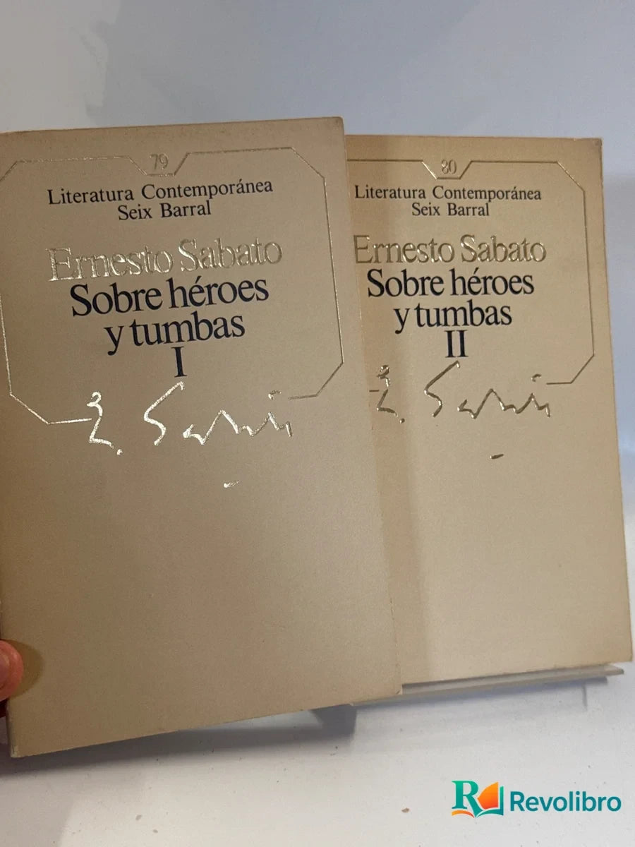 Portada de Sobre héroes y tumbas 2 tomos de Ernesto Sabato, libro de segunda mano