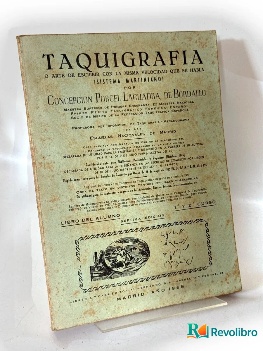 Portada de Taquigrafía de Concepción Porcel Lacuadra, libro de segunda mano