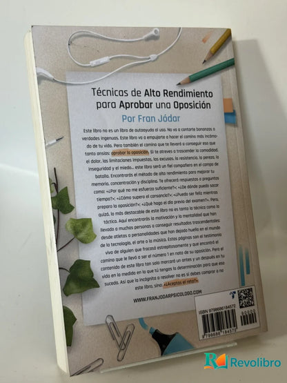 Foto 2 de Técnicas de Alto Rendimiento para Aprobar una OPOSICIÓN de Fran Jodar, libro de segunda mano