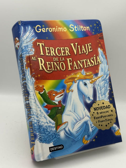 Portada de Tercer Viaje al Reino Fantasía de Geronimo Stilton, libro de segunda mano