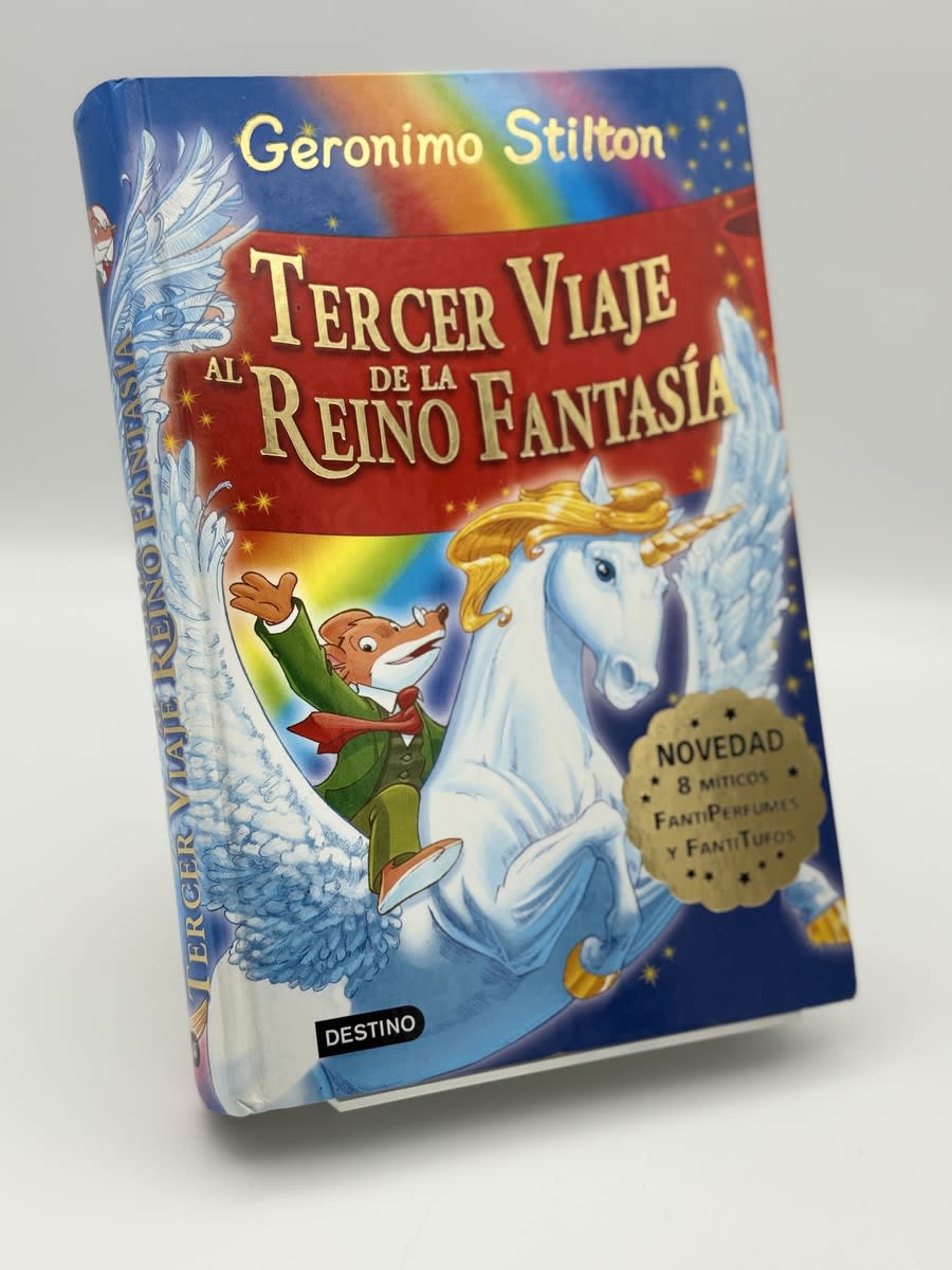 Portada de Tercer Viaje al Reino Fantasía de Geronimo Stilton, libro de segunda mano