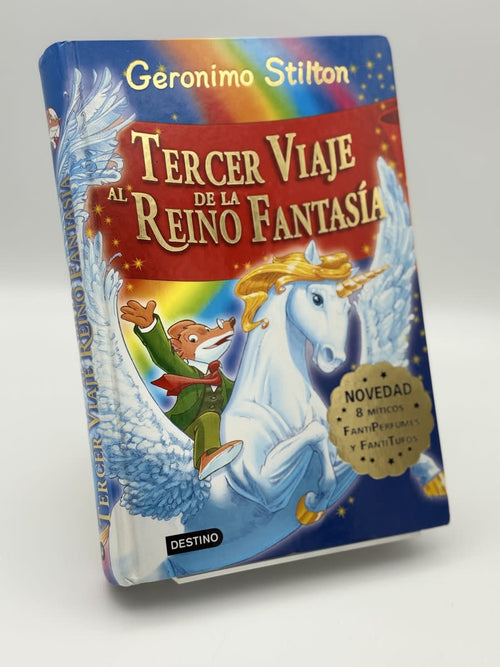 Portada de Tercer Viaje al Reino Fantasía de Geronimo Stilton, libro de segunda mano