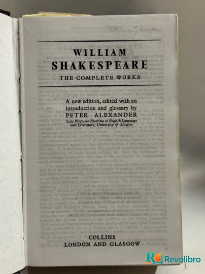 Portada de The Complete Works de William Shakespeare, libro de segunda mano