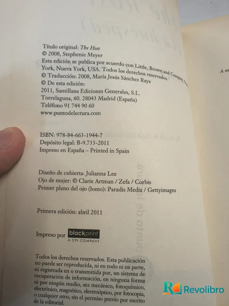 Foto 3 de the Host (la huesped) - 1ª edición de Stephenie Meyer, libro de segunda mano