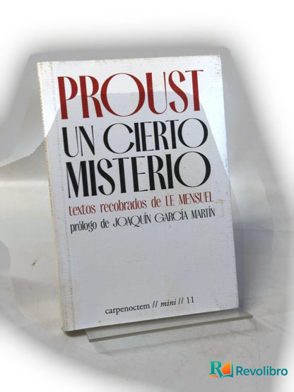 Portada de Un cierto misterio de Marcel Proust, libro de segunda mano