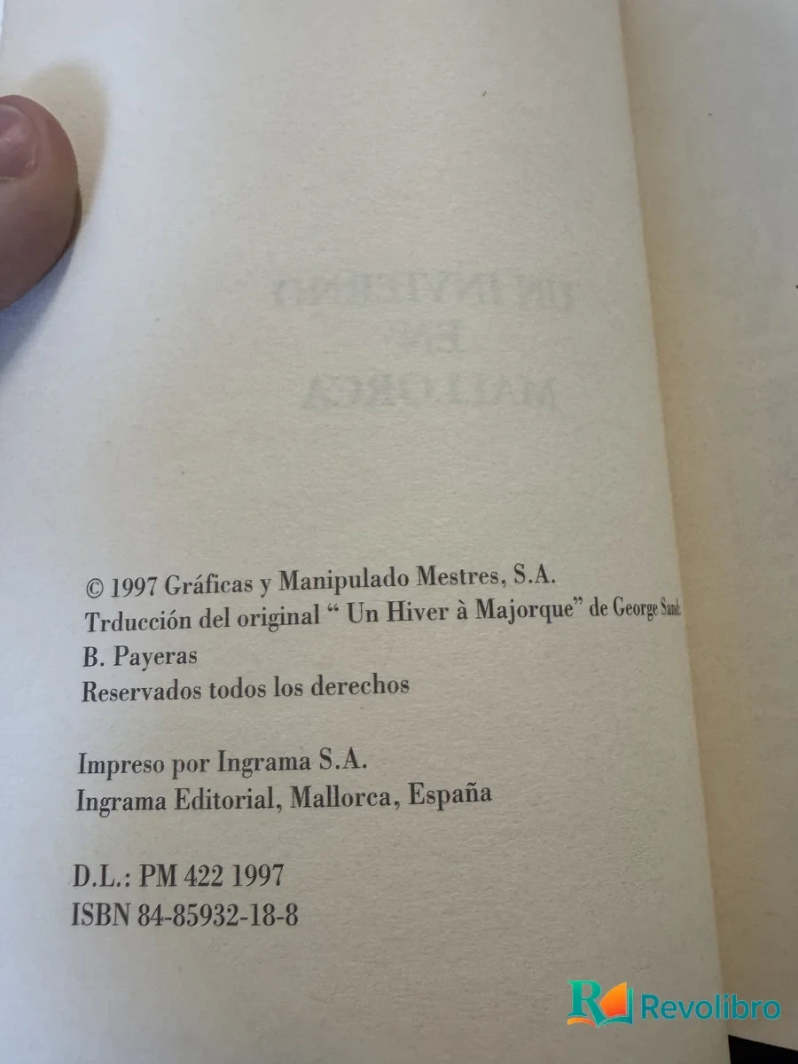 Foto 2 de Un Invierno en Mallorca de George Sand, libro de segunda mano