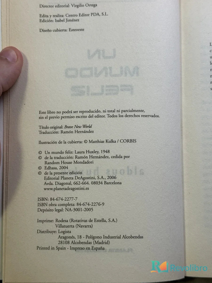 Foto 2 de Un Mundo Feliz de aldous huxley, libro de segunda mano