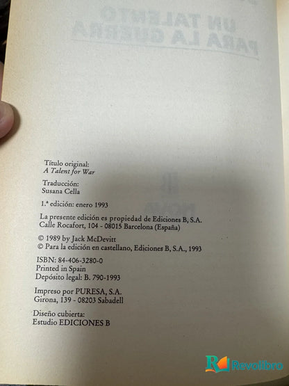 Foto 2 de Un Talento para la Guerra de Jack McDevitt, libro de segunda mano