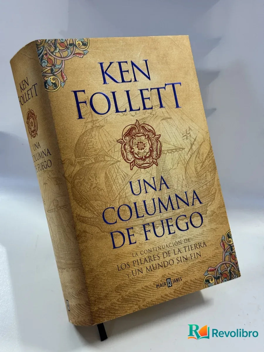 Portada de Una Columna de Fuego de Ken Follett, libro de segunda mano
