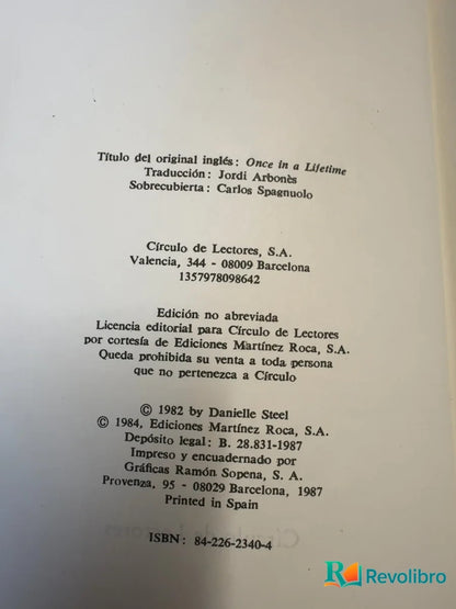 Foto 3 de Una vez en la vida de Danielle Steel, libro de segunda mano