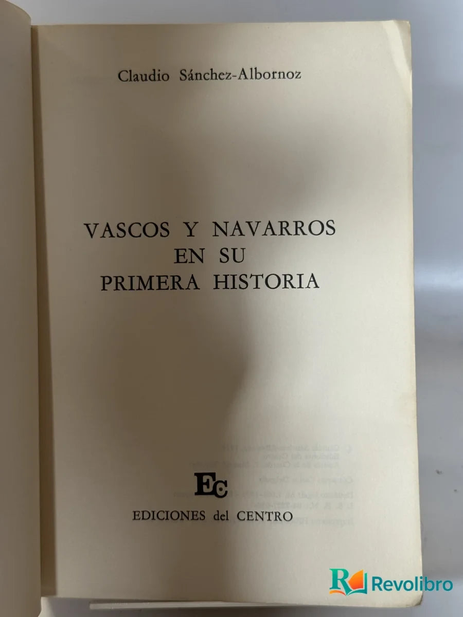 Foto 4 de Vascos y navarros en su primera historia de Claudio Sanchez-Albornoz, libro de segunda mano