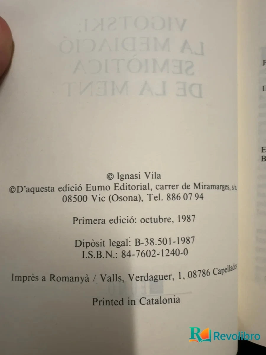 Foto 3 de Vigotski: la mediació semiòtica de la ment - 1ª edición de Ignasi Vila, libro de segunda mano