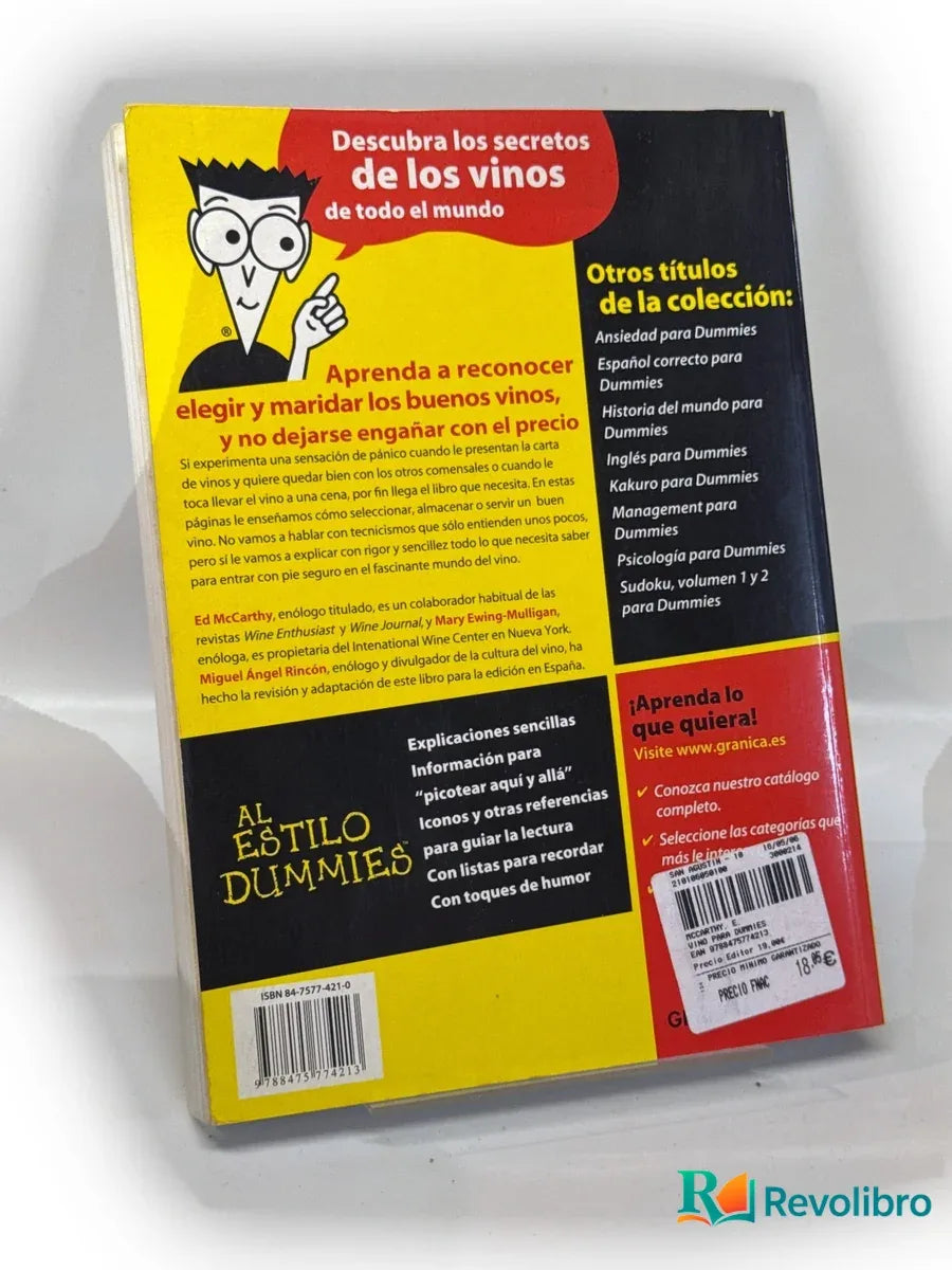 Foto 2 de Vino para Dummies de Ed Mccarthy, libro de segunda mano