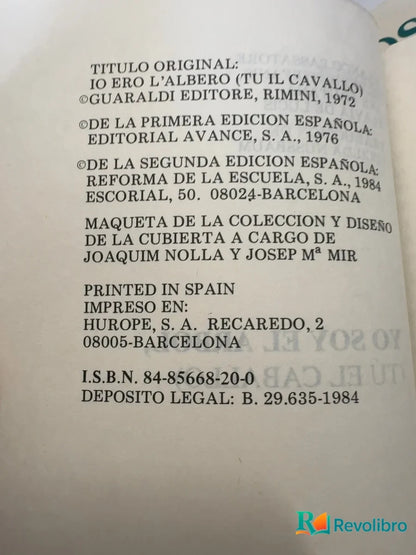 Foto 3 de Yo soy el árbol (tú el caballo) de Franco Passatore, libro de segunda mano